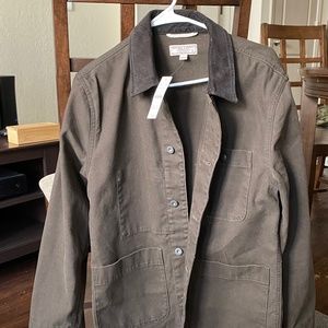 Brown Jcrew canvas corduroy utility jacket